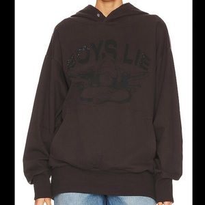 BOYS LIE SELF IMPROVEMENT HOODIE IN BROWN